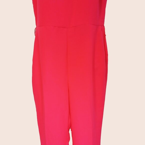 Banana Republic SL Cross Back Hot Pink BR Foo Jumpsuit Size 6 - Picture 4 of 10
